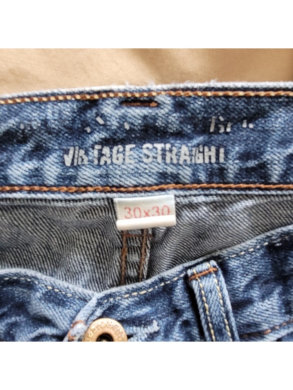 Banana Republic Vintage Straight Jeans Men's 30x30 Blue Denim Pants - Picture 3 of 4